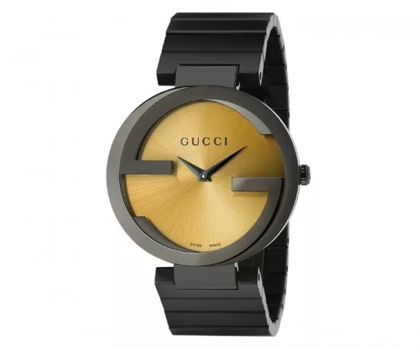 Gucci Men's YA133202 'Grammy XL Interlocking' Yellow Dial Black