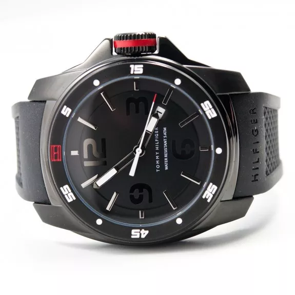 Tommy Hilfiger Men's 1790708 Black Silicone Sport Watch - - Jam Industries