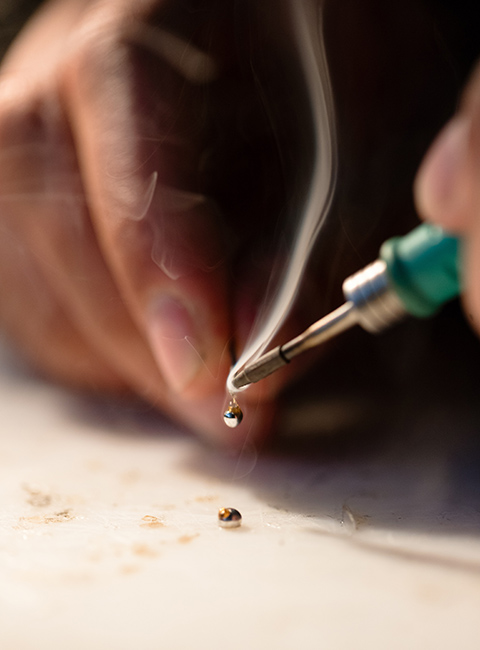 Image of soldering iron in use