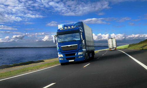 trucks on a highway